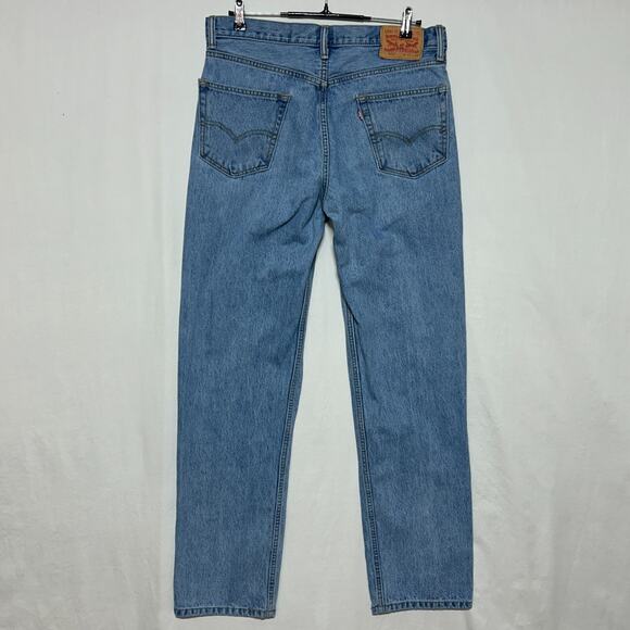 Levis 550 Jeans Mens 34x34 Blue Medium Wash Straight Leg 100% Cotton Workwear - Picture 3 of 9